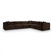Meridian Furniture 6-Piece Brown Corduroy Performance Fabric Modular Sectional