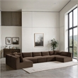 Meridian Furniture 7-Piece Brown Corduroy Performance Fabric Modular Sectional