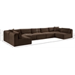 Meridian Furniture 7-Piece Brown Corduroy Performance Fabric Modular Sectional