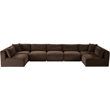 Meridian Furniture 7-Piece Brown Corduroy Performance Fabric Modular Sectional