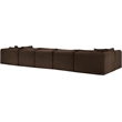 Meridian Furniture 7-Piece Brown Corduroy Performance Fabric Modular Sectional