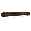 Meridian Furniture 8-Piece Brown Corduroy Performance Fabric Modular Sectional