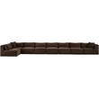 Meridian Furniture 8-Piece Brown Corduroy Performance Fabric Modular Sectional