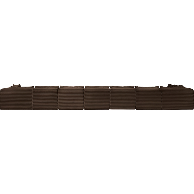Meridian Furniture 8-Piece Brown Corduroy Performance Fabric Modular Sectional