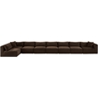Meridian Furniture 8-Piece Brown Corduroy Performance Fabric Modular Sectional
