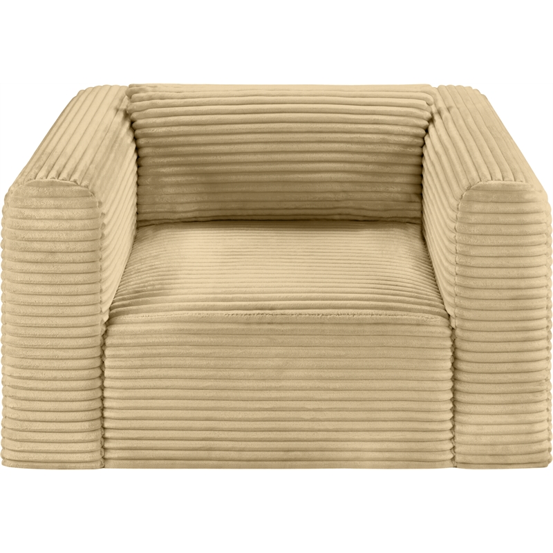 Meridian Furniture Shaggy Camel Corduroy Performance Fabric Arm Chair