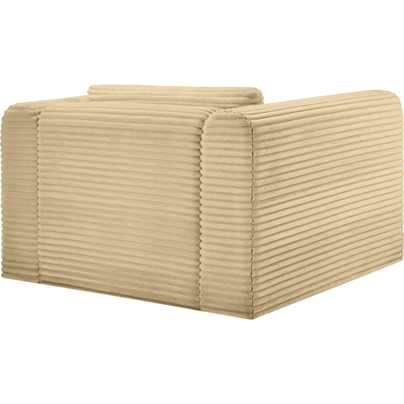 Meridian Furniture Shaggy Camel Corduroy Performance Fabric Arm Chair