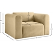 Meridian Furniture Shaggy Camel Corduroy Performance Fabric Arm Chair