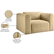 Meridian Furniture Shaggy Camel Corduroy Performance Fabric Arm Chair