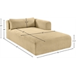 Meridian Furniture Shaggy Camel Corduroy Performance Fabric Chaise