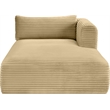 Meridian Furniture Shaggy Camel Corduroy Performance Fabric Chaise