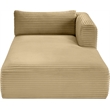 Meridian Furniture Shaggy Camel Corduroy Performance Fabric Chaise