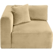 Meridian Furniture Shaggy Camel Corduroy Performance Fabric Corner Chair