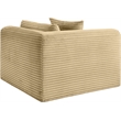 Meridian Furniture Shaggy Camel Corduroy Performance Fabric Corner Chair