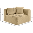 Meridian Furniture Shaggy Camel Corduroy Performance Fabric Corner Chair