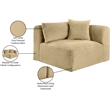 Meridian Furniture Shaggy Camel Corduroy Performance Fabric Corner Chair