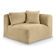 Meridian Furniture Shaggy Camel Corduroy Performance Fabric Corner Chair