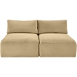 Meridian Furniture 2-Piece Camel Corduroy Performance Fabric Modular Sofa