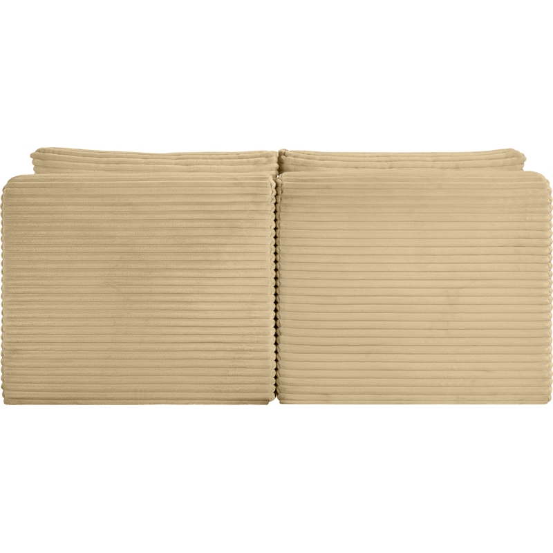 Meridian Furniture 2-Piece Camel Corduroy Performance Fabric Modular Sofa