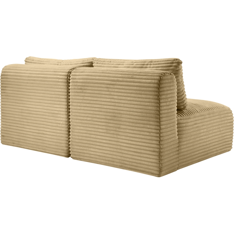 Meridian Furniture 2-Piece Camel Corduroy Performance Fabric Modular Sofa