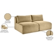 Meridian Furniture 2-Piece Camel Corduroy Performance Fabric Modular Sofa