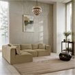 Meridian Furniture 4-Piece Camel Corduroy Performance Fabric Modular Sectional