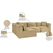 Meridian Furniture 4-Piece Camel Corduroy Performance Fabric Modular Sectional