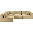 Meridian Furniture 4-Piece Camel Corduroy Performance Fabric Modular Sectional