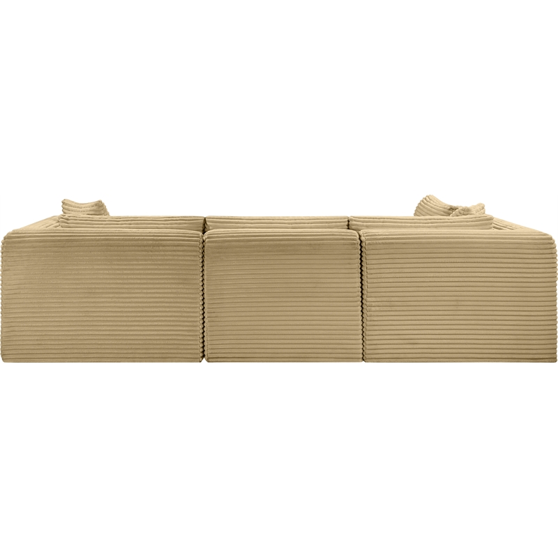 Meridian Furniture 4-Piece Camel Corduroy Performance Fabric Modular Sectional