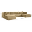 Meridian Furniture 5-Piece Camel Corduroy Performance Fabric Modular Sectional
