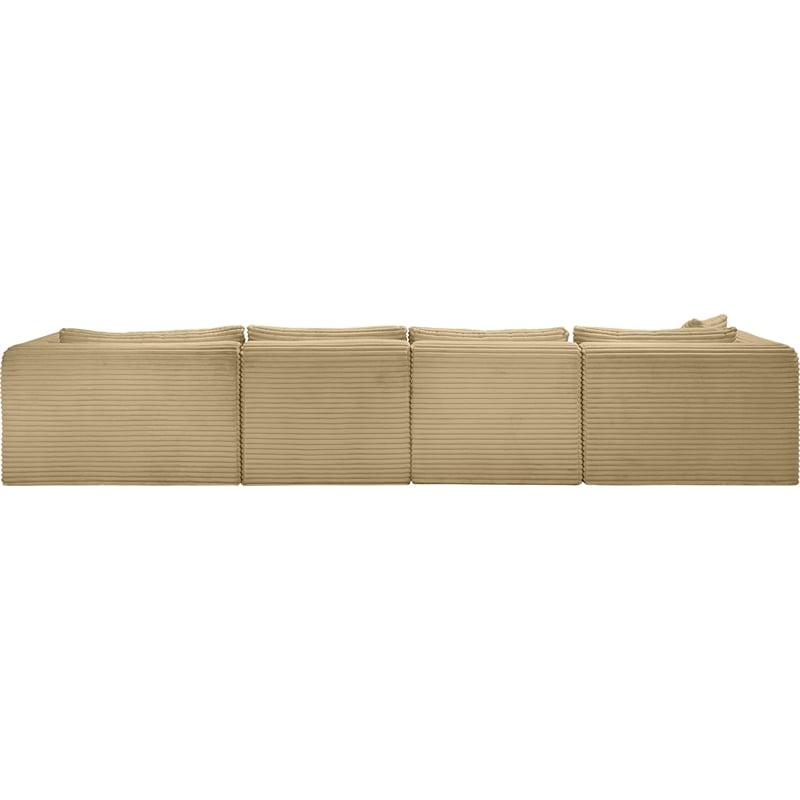 Meridian Furniture 5-Piece Camel Corduroy Performance Fabric Modular Sectional