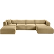 Meridian Furniture 5-Piece Camel Corduroy Performance Fabric Modular Sectional
