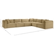 Meridian Furniture 6-Piece Camel Corduroy Performance Fabric Modular Sectional