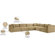 Meridian Furniture 6-Piece Camel Corduroy Performance Fabric Modular Sectional