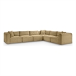 Meridian Furniture 6-Piece Camel Corduroy Performance Fabric Modular Sectional