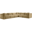 Meridian Furniture 6-Piece Camel Corduroy Performance Fabric Modular Sectional
