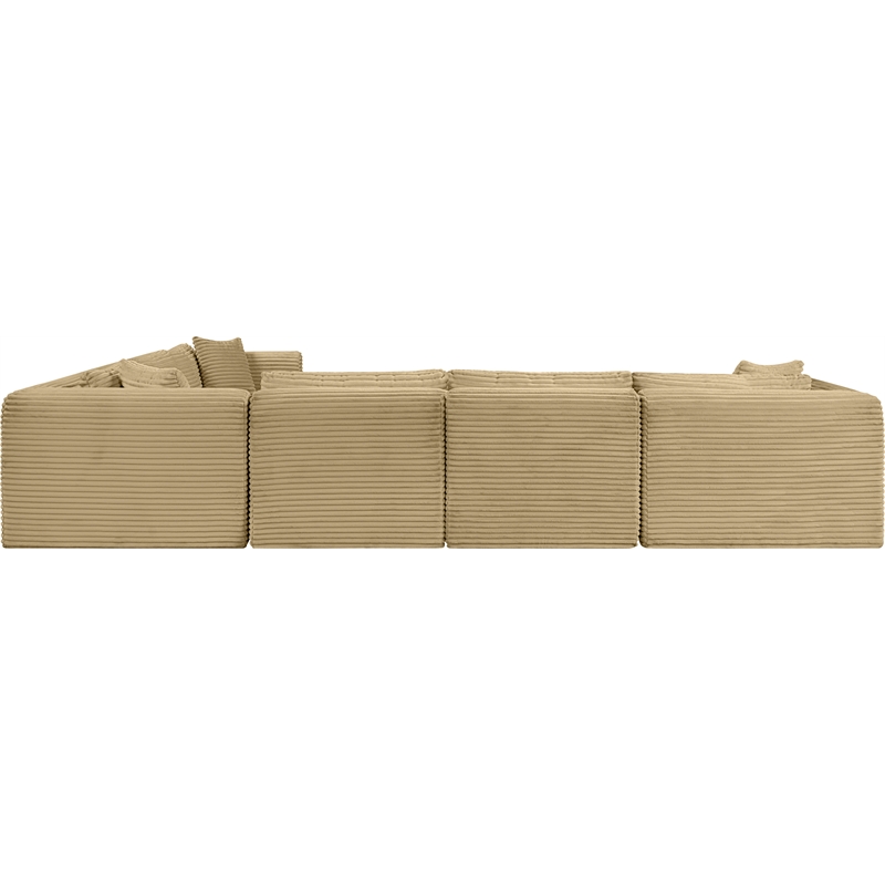 Meridian Furniture 6-Piece Camel Corduroy Performance Fabric Modular Sectional