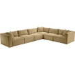Meridian Furniture 6-Piece Camel Corduroy Performance Fabric Modular Sectional