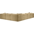Meridian Furniture 6-Piece Camel Corduroy Performance Fabric Modular Sectional