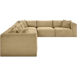 Meridian Furniture 6-Piece Camel Corduroy Performance Fabric Modular Sectional