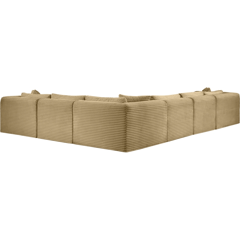 Meridian Furniture 6-Piece Camel Corduroy Performance Fabric Modular Sectional