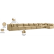 Meridian Furniture 8-Piece Camel Corduroy Performance Fabric Modular Sectional