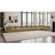 Meridian Furniture 8-Piece Camel Corduroy Performance Fabric Modular Sectional