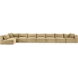Meridian Furniture 8-Piece Camel Corduroy Performance Fabric Modular Sectional