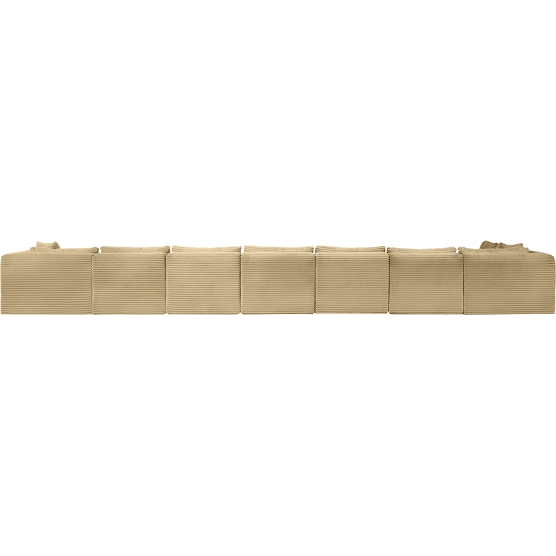 Meridian Furniture 8-Piece Camel Corduroy Performance Fabric Modular Sectional