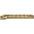 Meridian Furniture 8-Piece Camel Corduroy Performance Fabric Modular Sectional