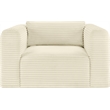 Meridian Furniture Shaggy Cream Corduroy Performance Fabric Arm Chair