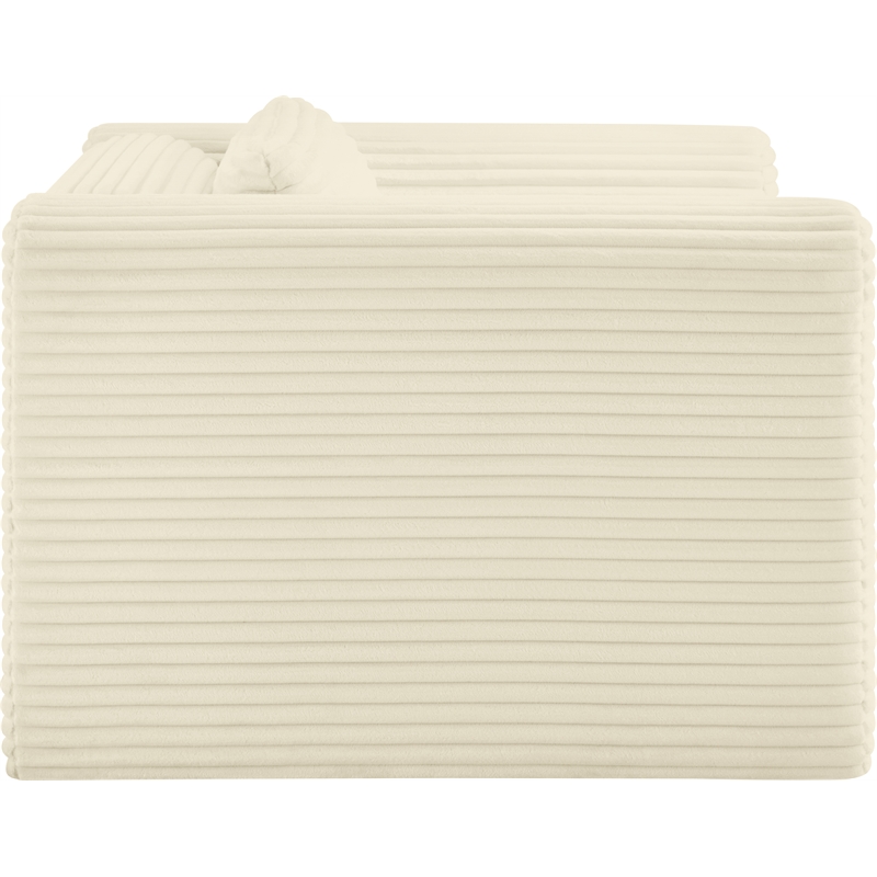 Meridian Furniture Shaggy Cream Corduroy Performance Fabric Arm Chair