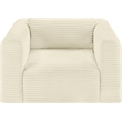 Meridian Furniture Shaggy Cream Corduroy Performance Fabric Arm Chair