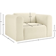 Meridian Furniture Shaggy Cream Corduroy Performance Fabric Arm Chair